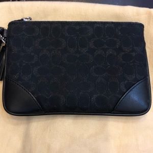 Coach black/glittery wristlet
